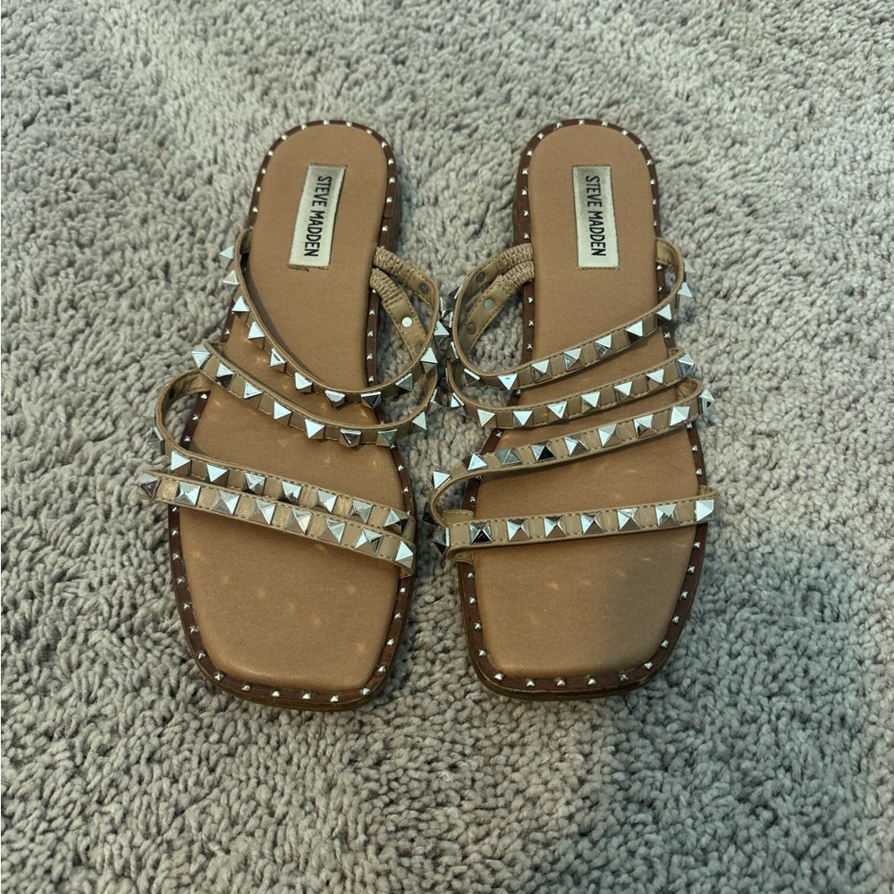 Steve Madden Brown Studded Sandals